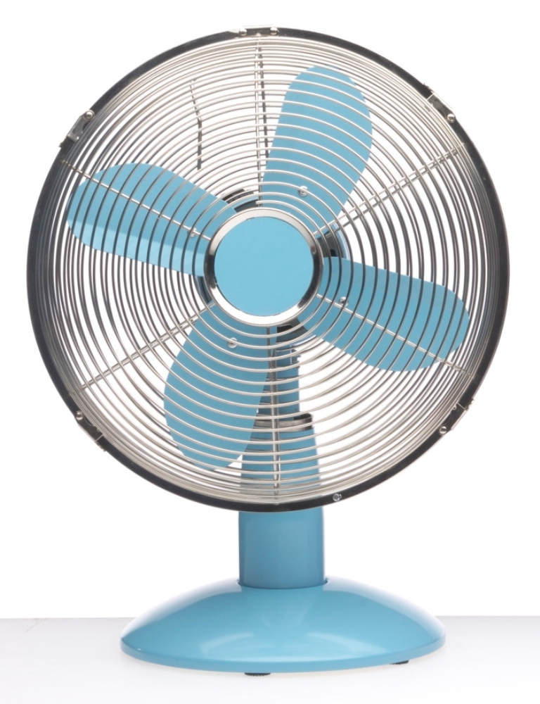 Metal Desk Fans, Metal Table Top Fans. Trendy, colored metal desk fans